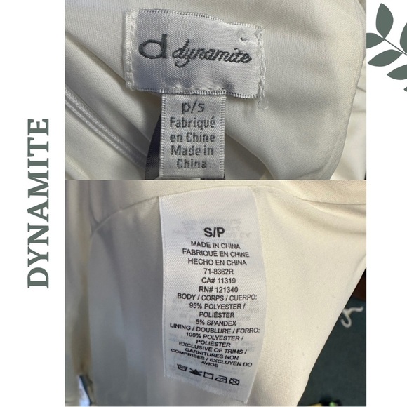 🛍️3/$40 Dynamite White Sleeveless Criss Cross Back Detail V Neck Size Small - Picture 7 of 7